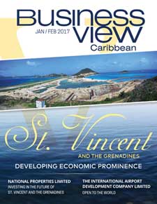 Business View Caribbean cover for the January 2017 issue, featuring St. Vincent.