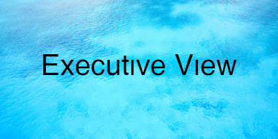Executive View in text on top of blue water.