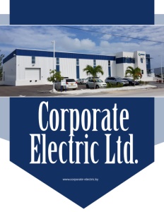 Corporate Electric Ltd. brochure cover showing their building.
