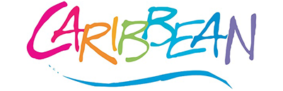 Caribbean spelled with letters of different vibrant colors
