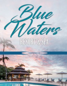 Blue Waters Resort & Spa brochure cover.