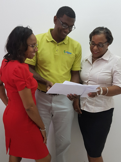 Glace Supermarket St. Lucia Anthony Bousquet meeting with bakery managers.