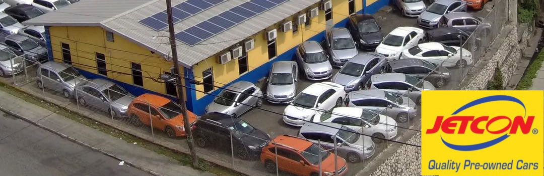 Jetcon Quality Pre-Owned Cars; car lot aerial view.