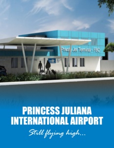 Princess Juliana International Airport brochure cover.