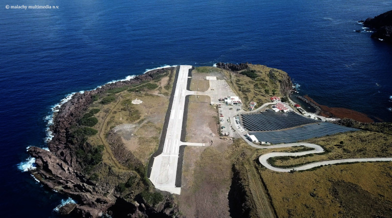 Winward Roads Infrastructure aerial photo of their Saba Airport project.