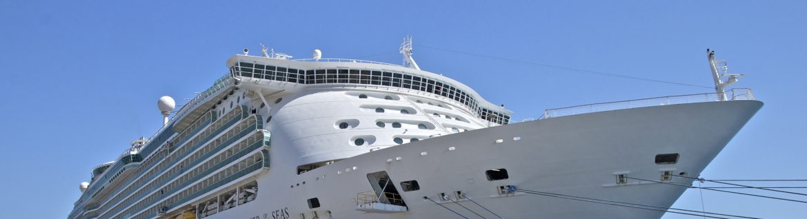 NEMA 10,000 Meals a day assistance from RCCL for Dorian storm recovery. Stock photo of the Mariner of the Seas cruise ship at port.