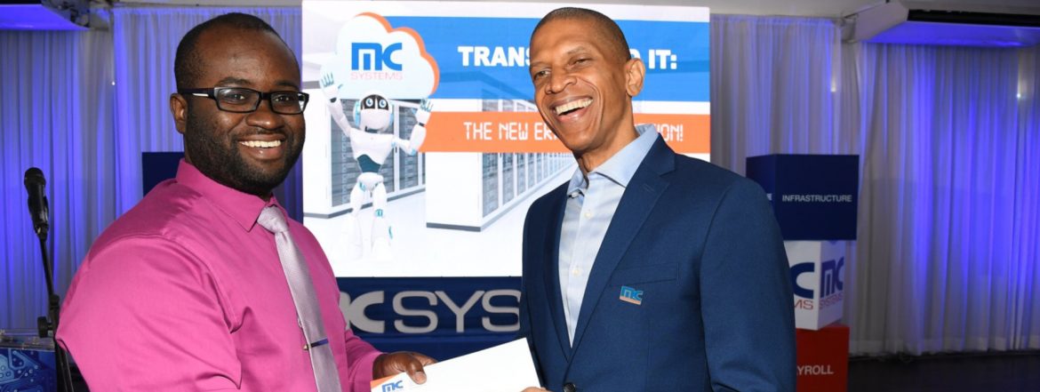 MC Systems / Management Control Systems two men shaking hands and exchanging an envelope