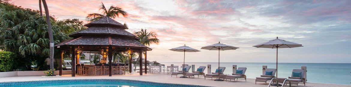 Blue Waters Resort & Spa poolside ocean view.